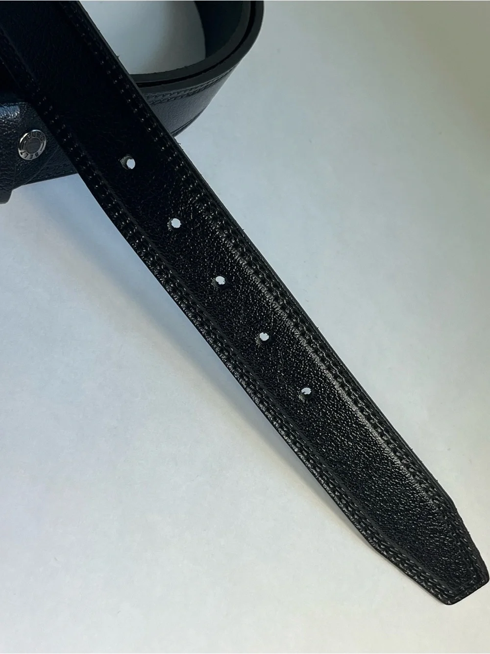 Euro Belt Men's Big Tall Black Leather Belt Size 145cm (48-52